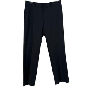 Banana Republic Mens Tailored Fit Dress Pants 35x32 Black Viscose Blend Trousers